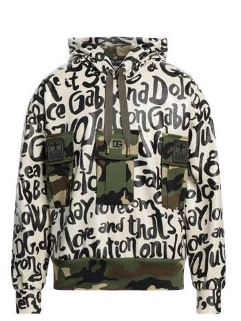 Nwt Dolce & Gabbana Sweater Multicolor Hooded Dgmania Sweatshirt Size Small Camo